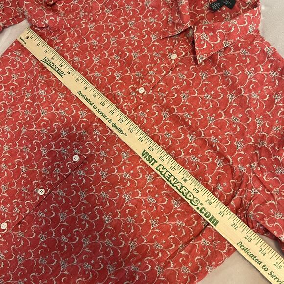 Ralph Lauren Top Womens 1X Rustic Red Floral Button Down Cottagecore Garden - Picture 6 of 9